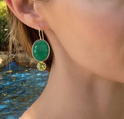 Valencia Grand Oval Earring-Olive Gold