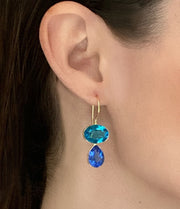 NEW! Valencia Teardrop Earring-Blueberry Gold