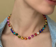 London Solitaire Choker - Rainbow Crystal