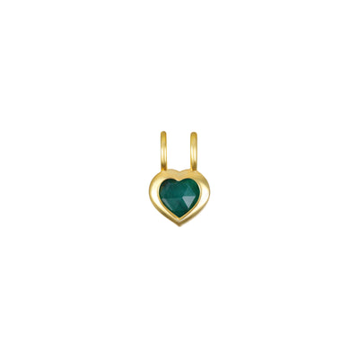 New! Birthstone Heart Pendant - May/Emerald