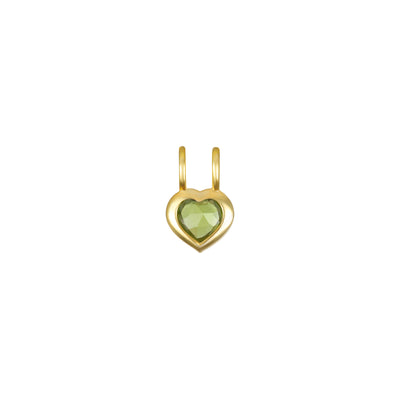 New! Birthstone Heart Pendant - August/Peridot