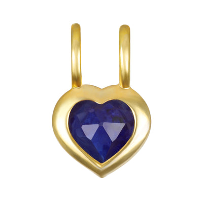New! Birthstone Heart Pendant - September/Sapphire