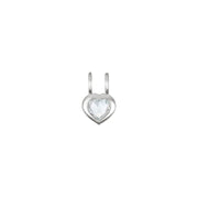 New! Birthstone Heart Pendant - April/White Topaz