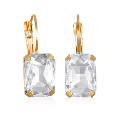 London Emerald Cut Earring-Diamond