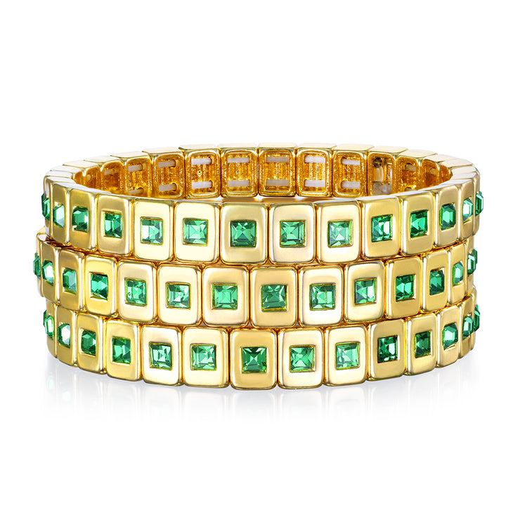 New! Green Sparkle Tile Bracelet