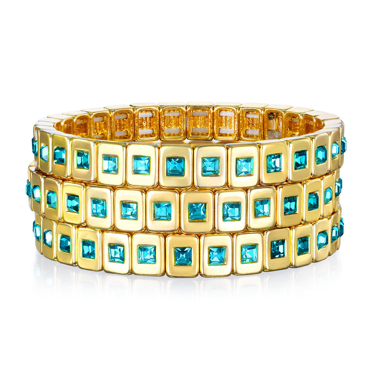 New! Blue Sparkle Tile Bracelet