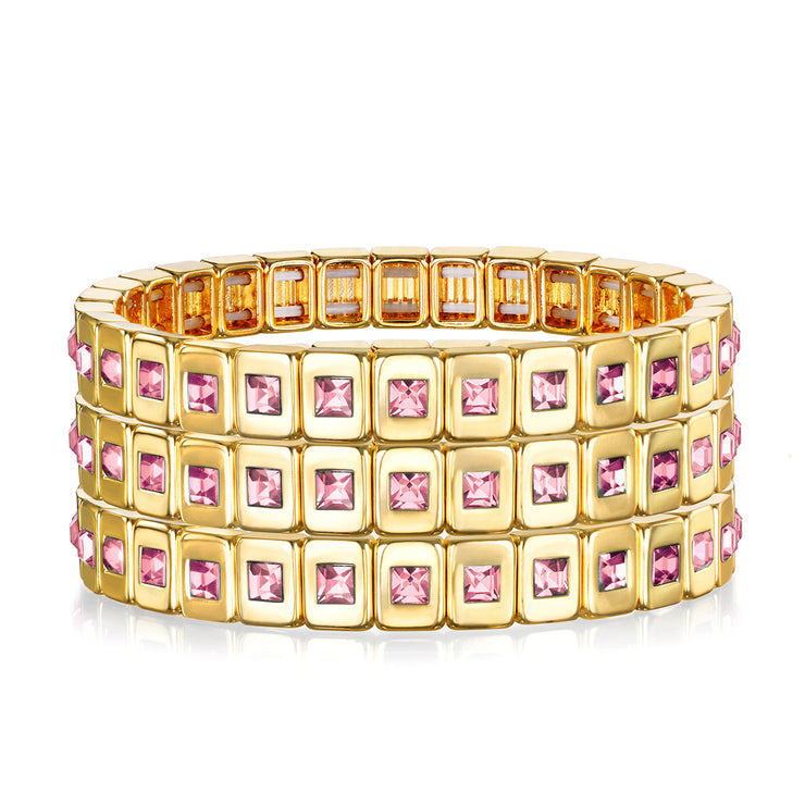 New! Pink Sparkle Tile Bracelet
