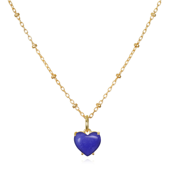 New! Sweet Heart Necklace-Blue
