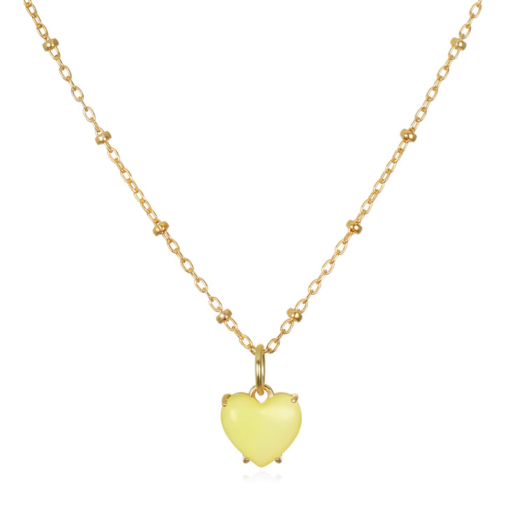 New! Sweet Heart Necklace-Yellow