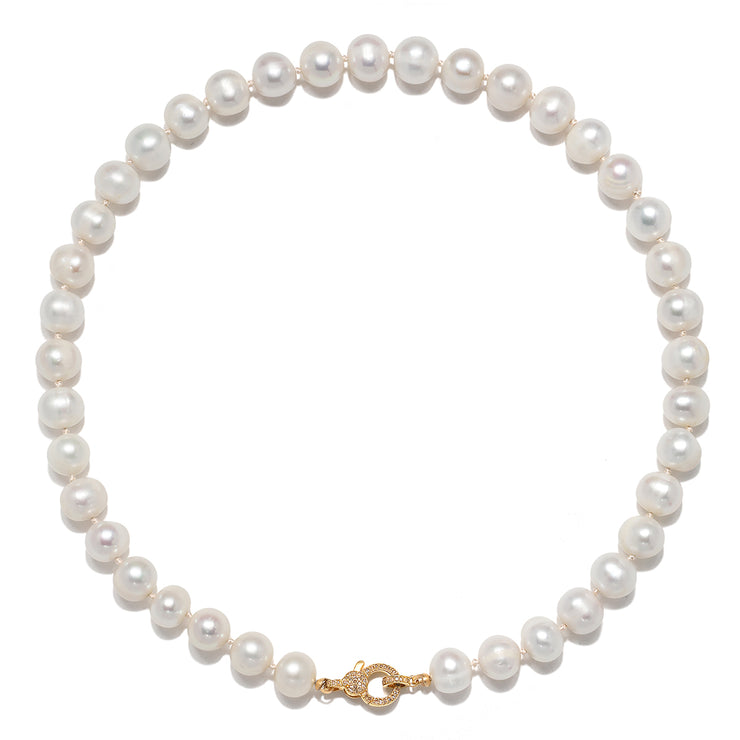 New! Freshwater Pearl & Diamond Necklace