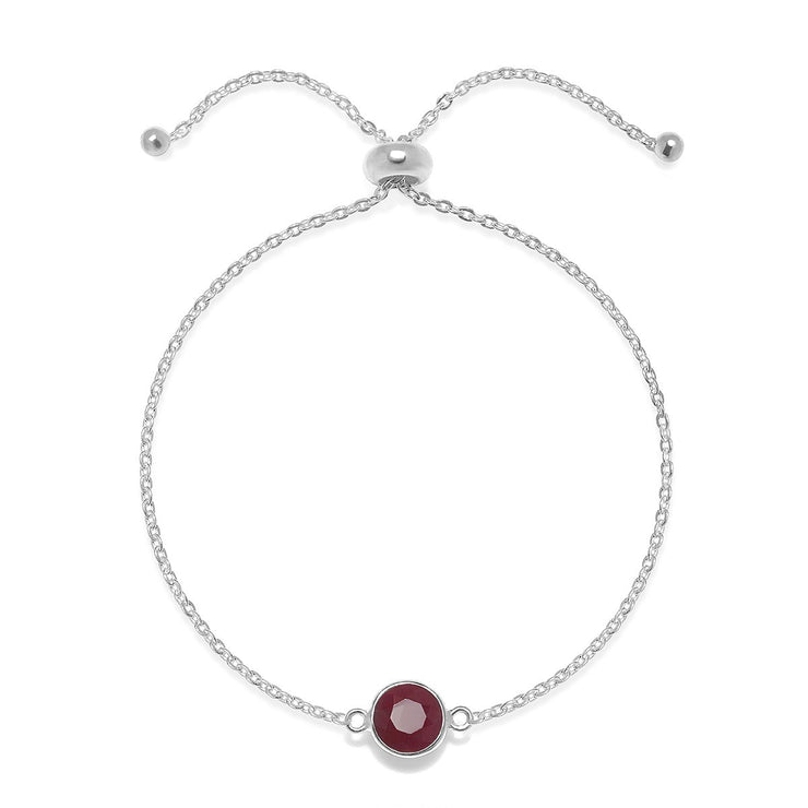 Birthstone Solitaire Bracelet- July Ruby