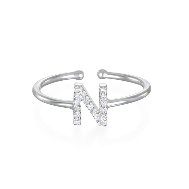 AOL Special - Rose Gold Monogram Initial Bangle Bracelet 1.25 Inch