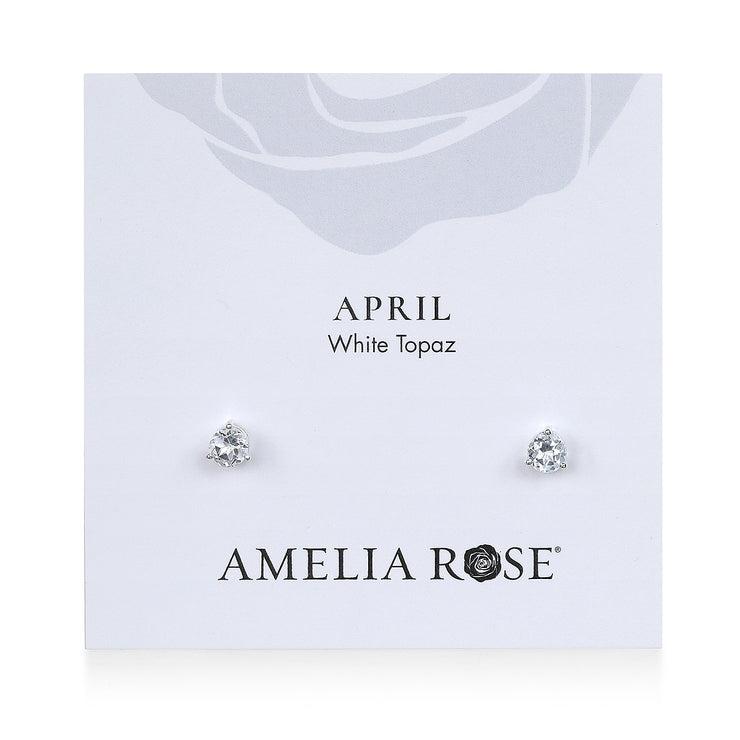 Birthstone Earring-April White Topaz