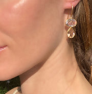 Valencia Teardrop Earring-Blush & Champagne Silver