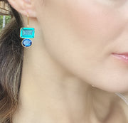 Valencia Earring-Aqua & Royal Blue Gold