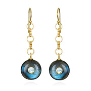 New! Double Gemstone Dangles-Labradorite & Topaz