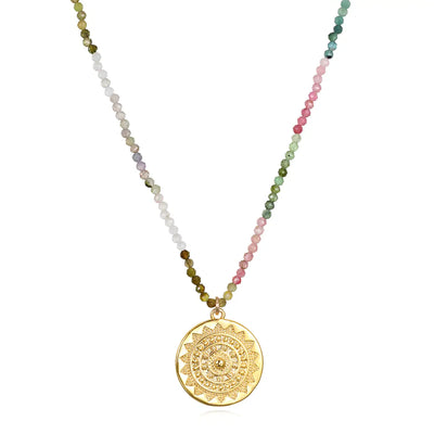New!  Tourmaline Medallion Necklace