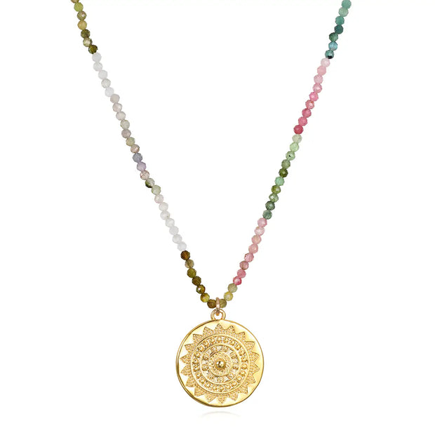 New!  Tourmaline Medallion Necklace