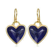 New! Framed Heart Dangles-Lapis