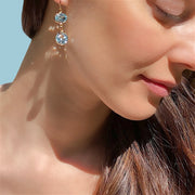 New! Bezel Double Dangles-Sky Blue Topaz