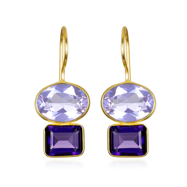 Double Valencia Earring - Lilac & Violet