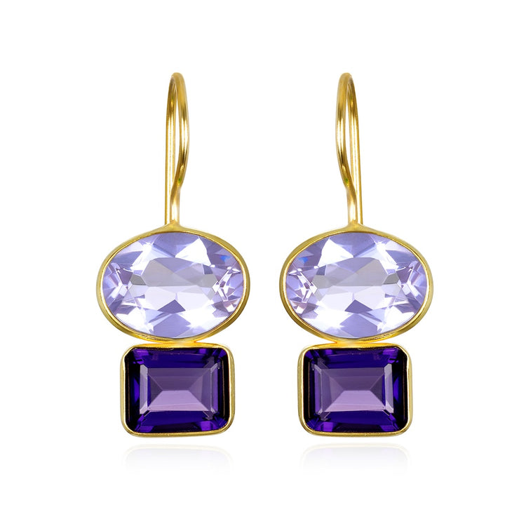 Double Valencia Earring - Lilac & Violet