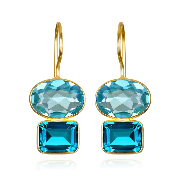 Double Valencia Earring - Sky Blue & Teal