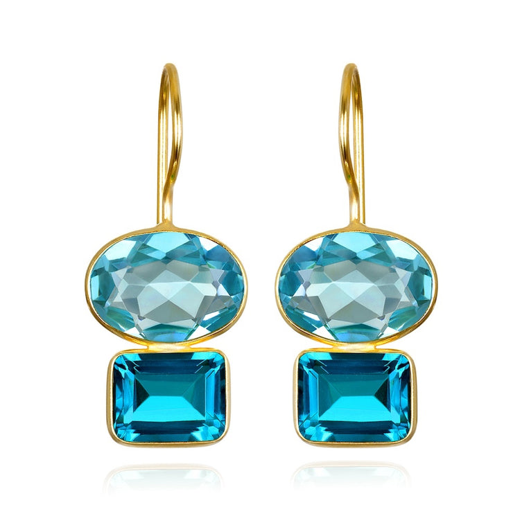 Double Valencia Earring - Sky Blue & Teal