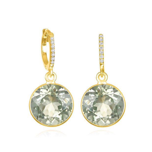 New! Grand Gemstone Huggies-Green Amethyst