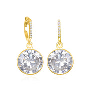 New! Grand Gemstone Huggies-White Topaz