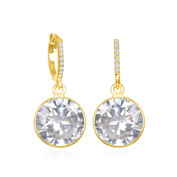 New! Grand Gemstone Huggies-White Topaz