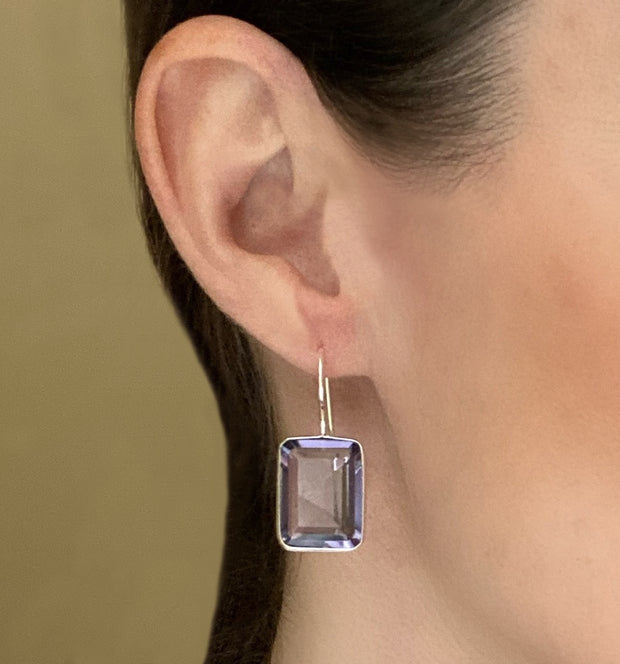 Emerald Cut Valencia-Lavender Silver