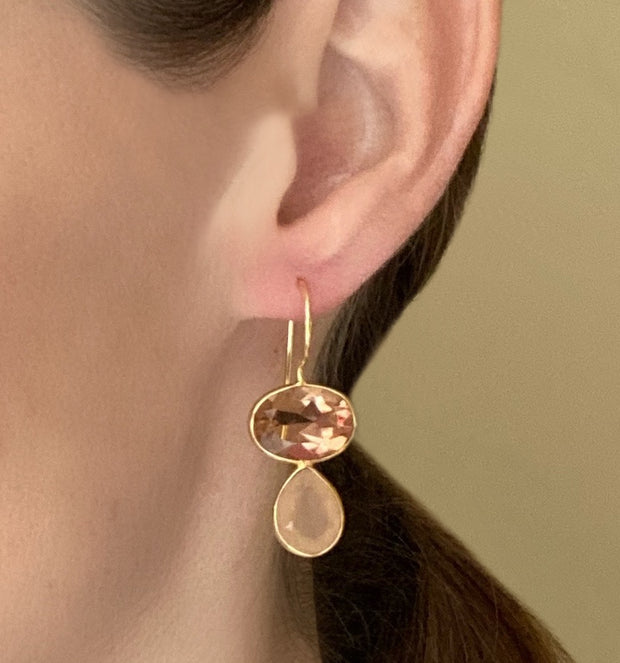 Valencia Teardrop Earring-Peach Gold