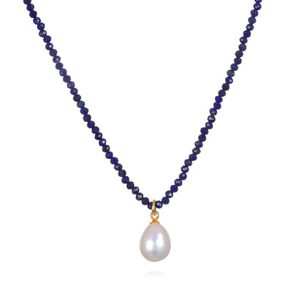 New!  Pearl Choker-Lapis