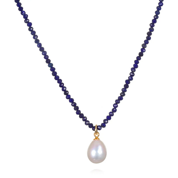 New!  Pearl Choker-Lapis