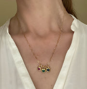 Birthstone Heart Necklace - June Ethiopian Opal