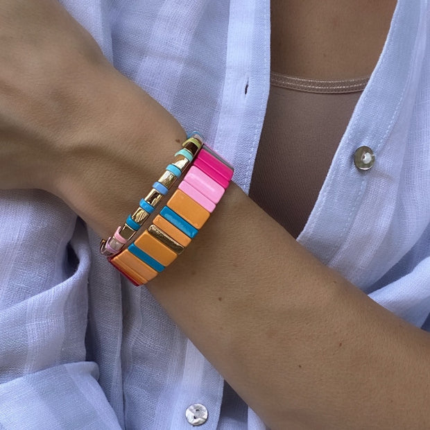 Enamel Tile Bracelet - Mango