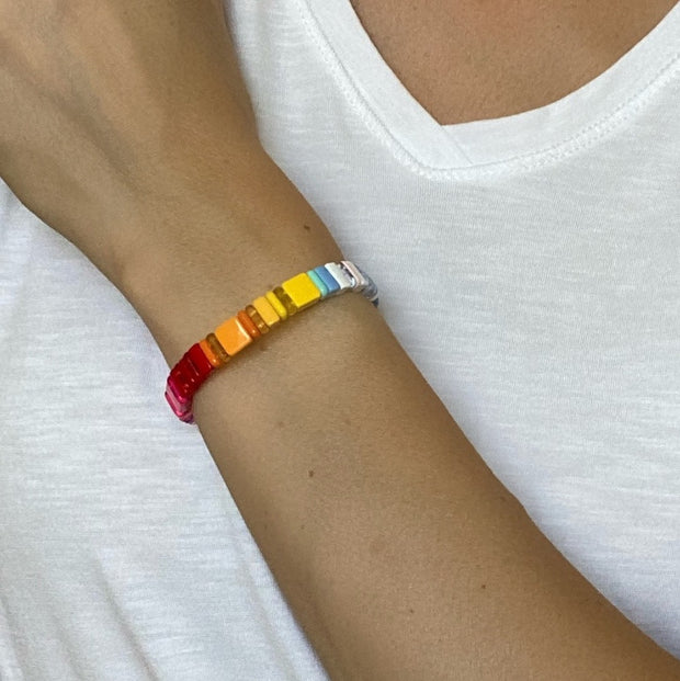 Rainbow Enamel Bracelet