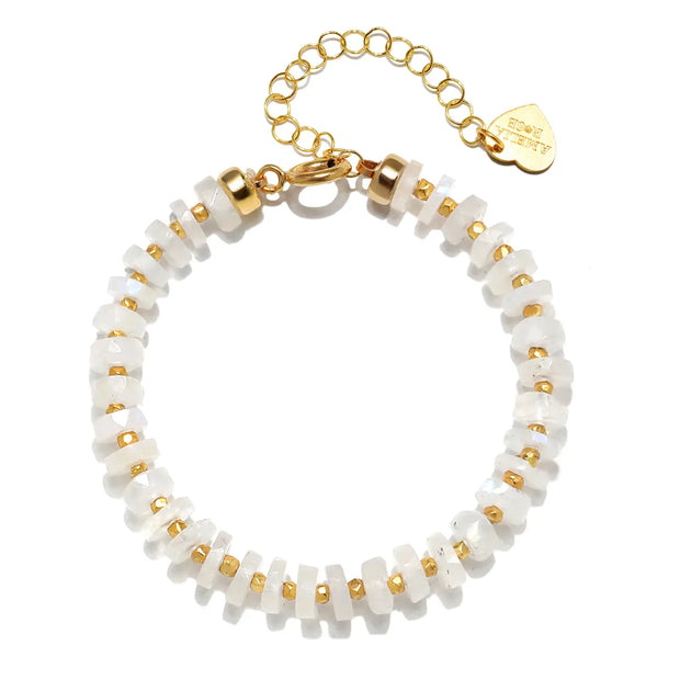 New!  Heishi Sparkle Bracelet-Rainbow Moonstone