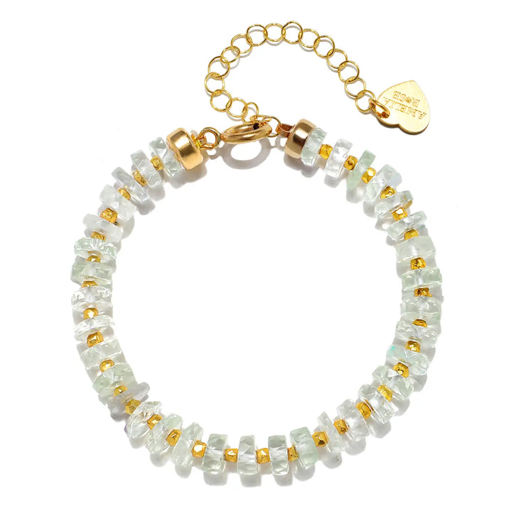 New!  Heishi Sparkle Bracelet-Green Amethyst