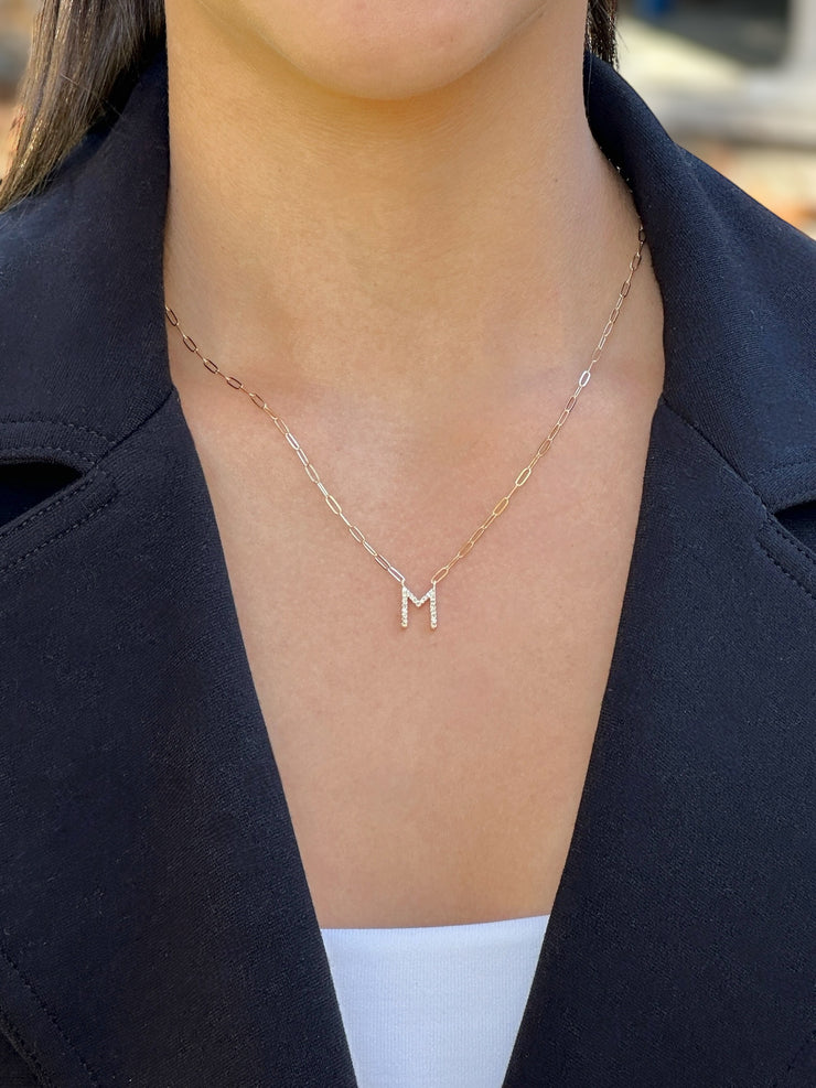 New! Grand Diamond Initial Necklace-All Letters