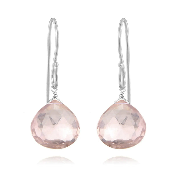 New! Briolette Dangles-Rose Quartz