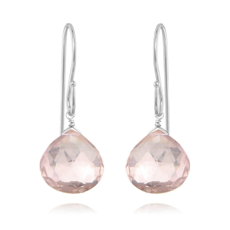New! Briolette Dangles-Rose Quartz