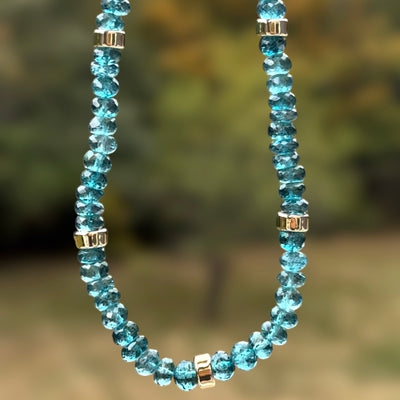 New!  Blue Apatite Collar Necklace