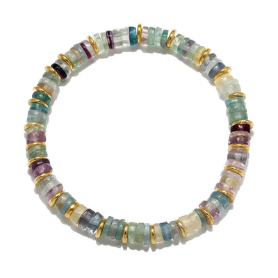 New! Fluorite Heishi Beaded Bracelet