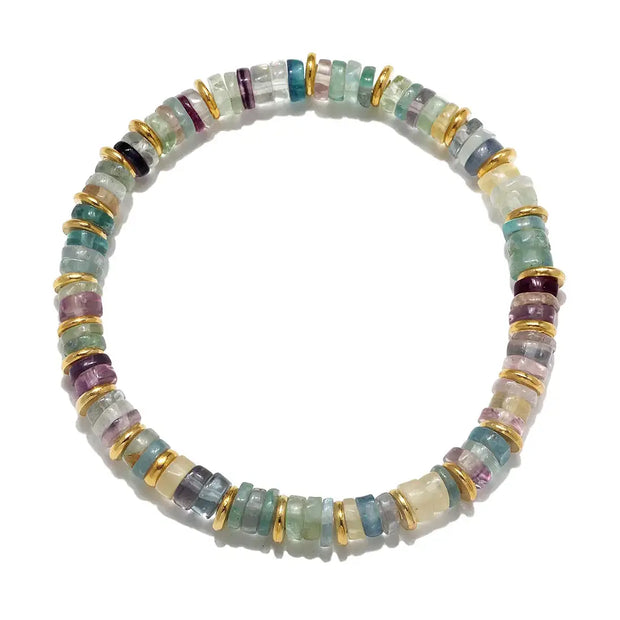 New! Fluorite Heishi Beaded Bracelet