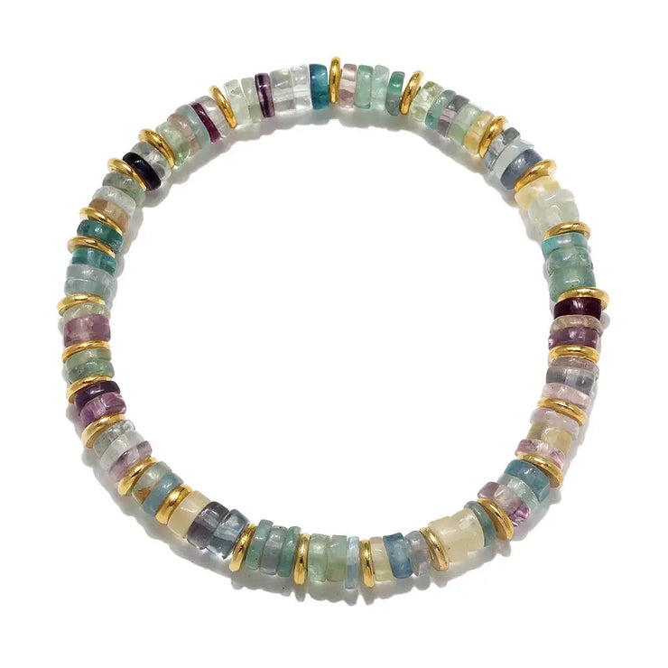 New! Fluorite Heishi Beaded Bracelet
