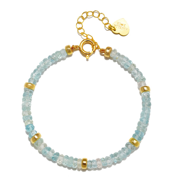 New!  Aquamarine Banded Bracelet