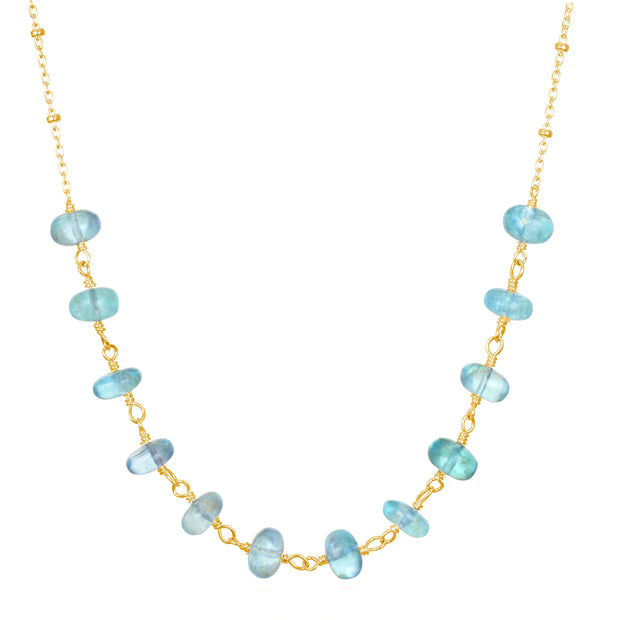 New!  Aquamarine Satellite Necklace