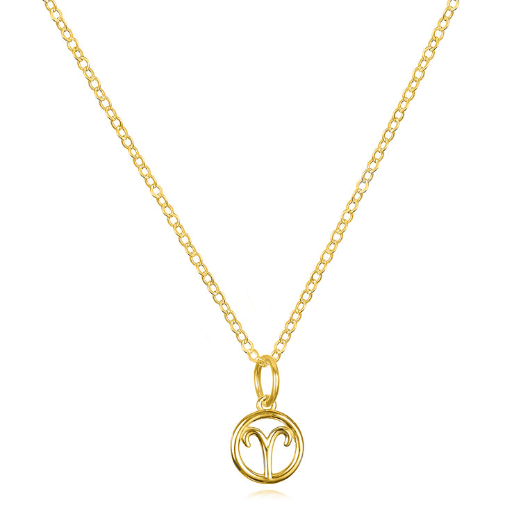 New! 14k Gold Zodiac Charm Necklace - Aries